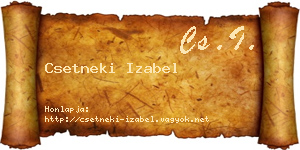 Csetneki Izabel névjegykártya